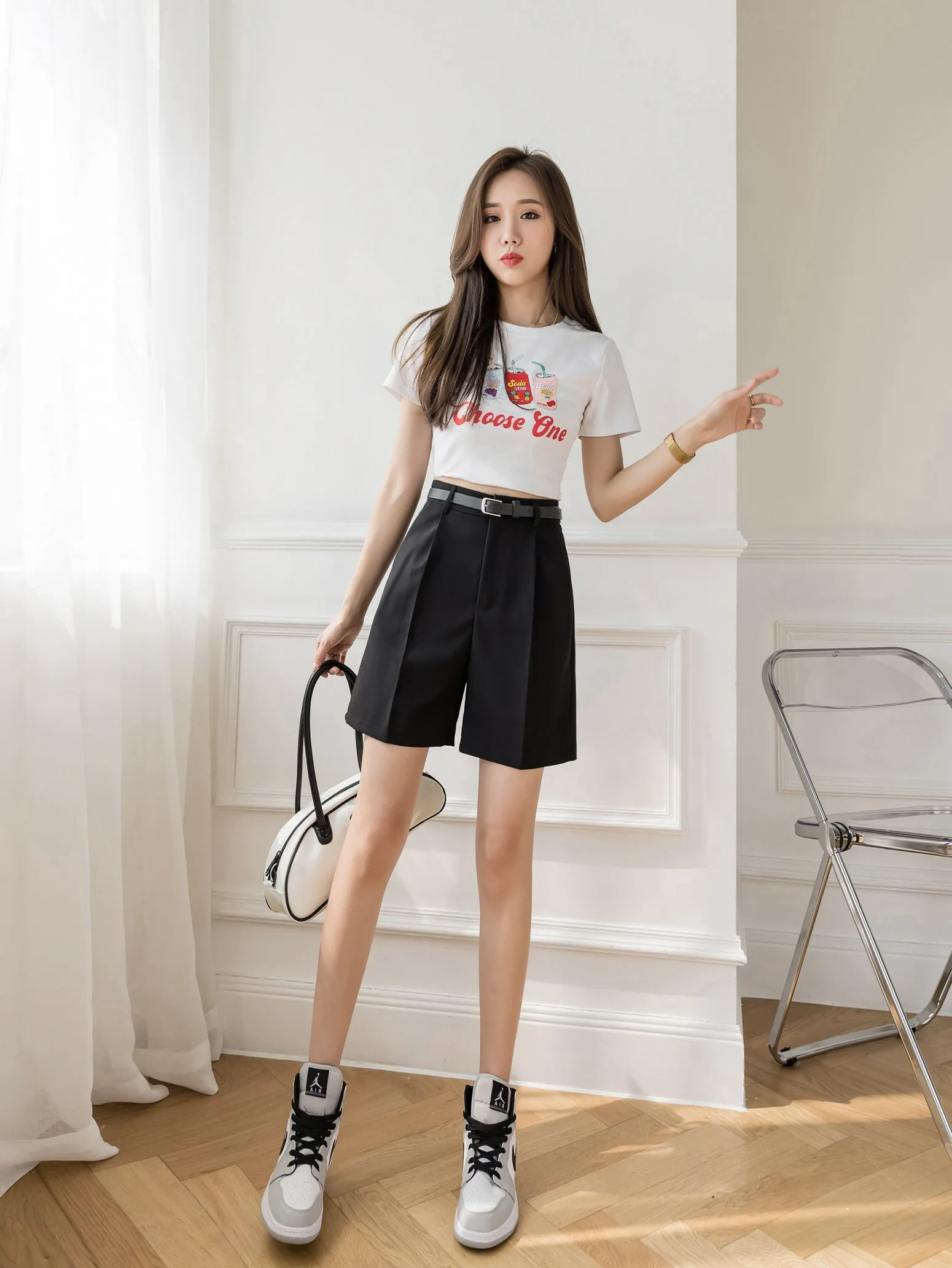 Women's Slimming Solid Color Chino Shorts for a Casual Look