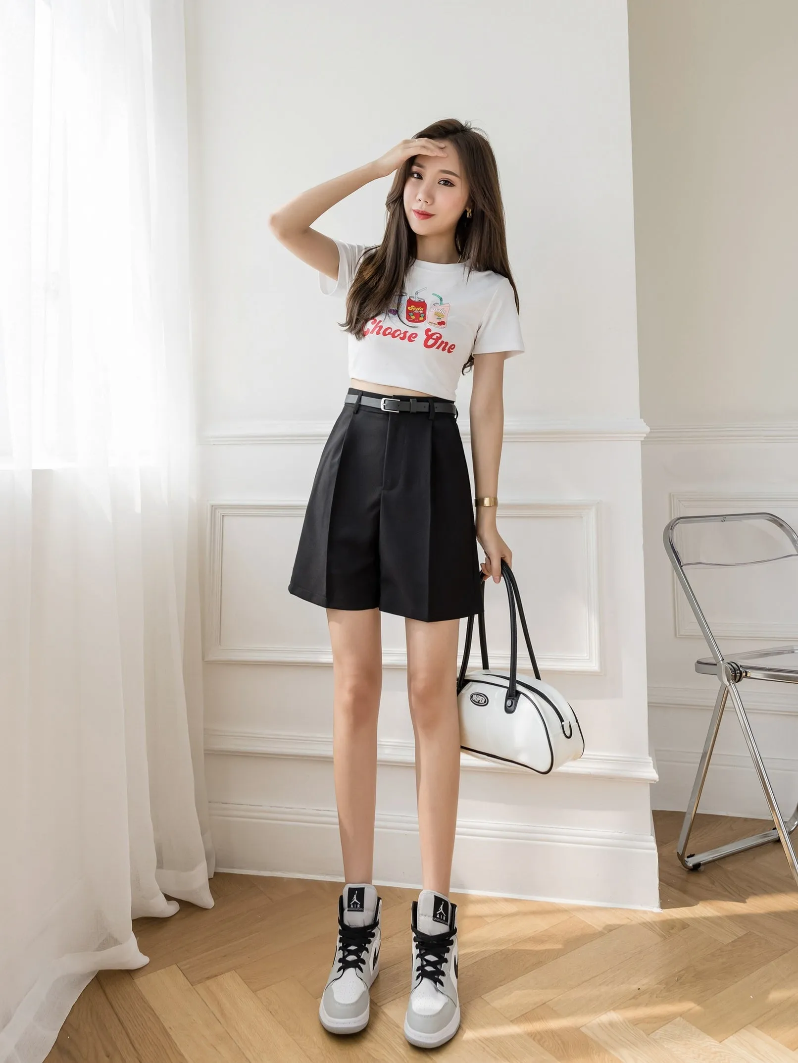 Women's Slimming Solid Color Chino Shorts for a Casual Look