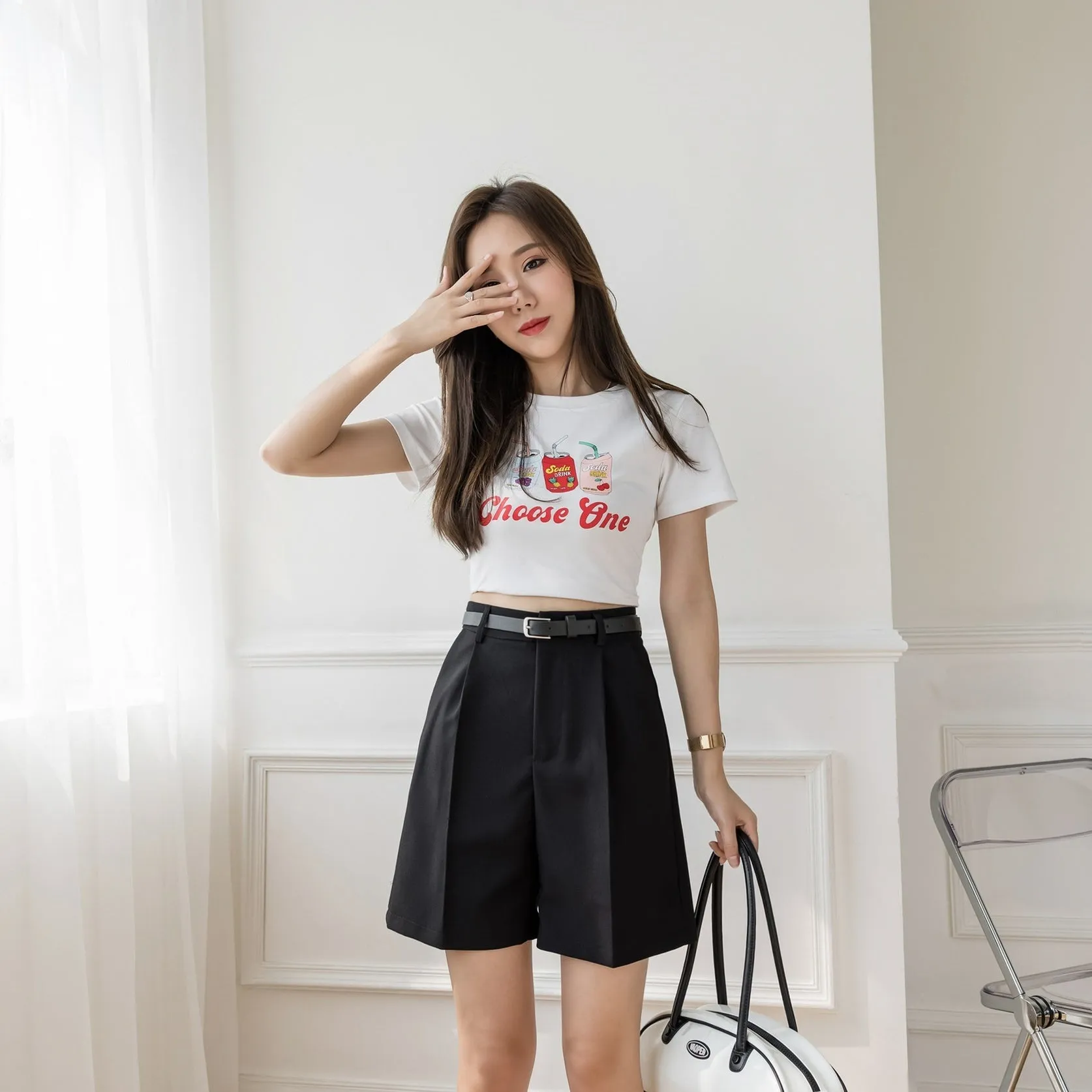 Women's Slimming Solid Color Chino Shorts for a Casual Look