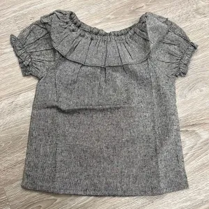 Yo Baby Black Woven Ruffle Neck Baby Top