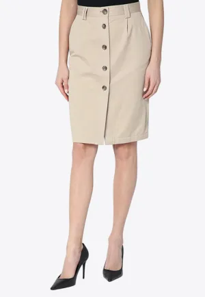 Zaire Buttoned Pencil Skirt