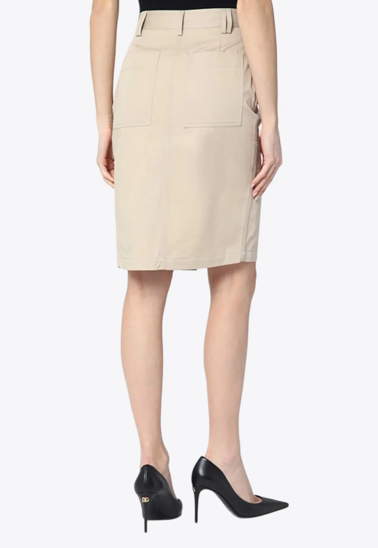 Zaire Buttoned Pencil Skirt