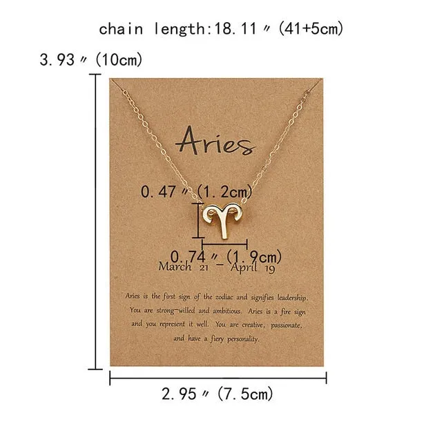 Zodiac Sign Pendant Necklace