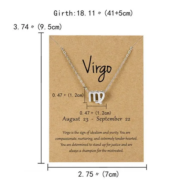 Zodiac Sign Pendant Necklace