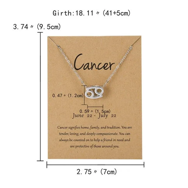 Zodiac Sign Pendant Necklace
