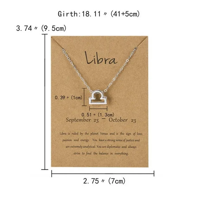 Zodiac Sign Pendant Necklace