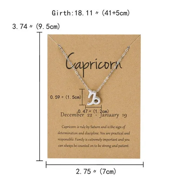 Zodiac Sign Pendant Necklace