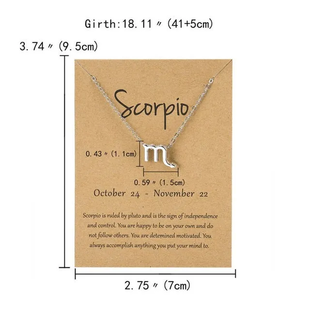 Zodiac Sign Pendant Necklace