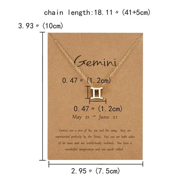 Zodiac Sign Pendant Necklace