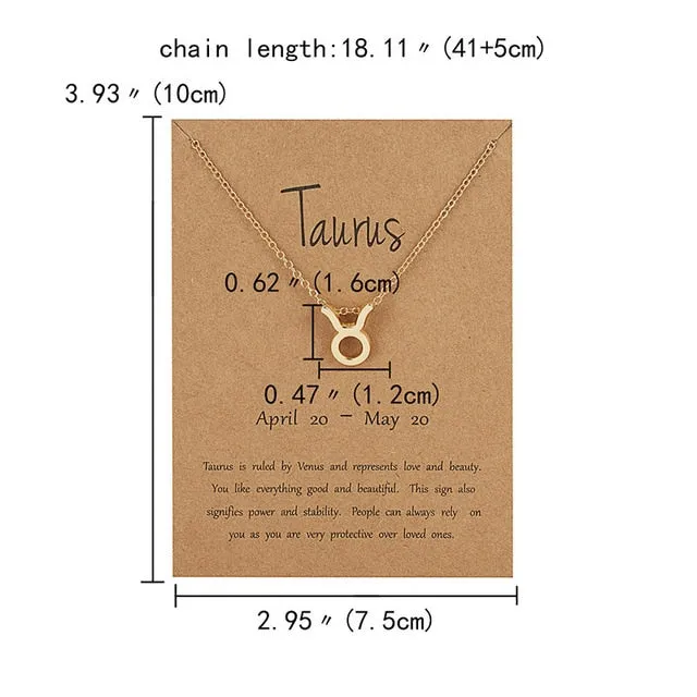 Zodiac Sign Pendant Necklace
