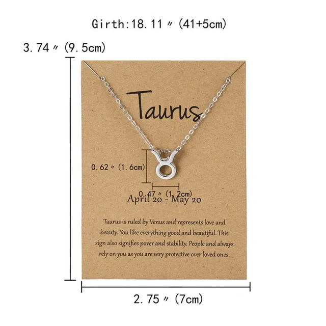 Zodiac Sign Pendant Necklace