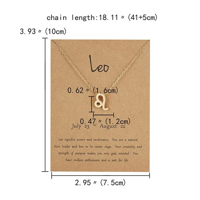 Zodiac Sign Pendant Necklace