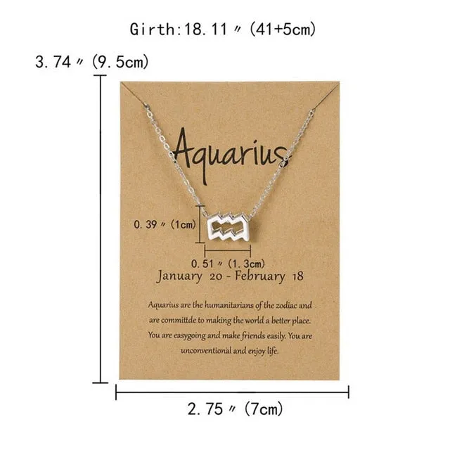 Zodiac Sign Pendant Necklace
