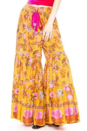 Zoe Pants - Mustard Floral -